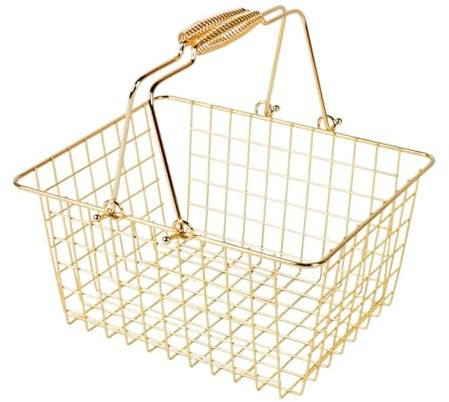 Baoblaze Cestino per Cestino Portaoggetti in Filo Metallico Organizzatore Multiuso Contenitore per Alimenti in Acciaio Robusto con Manico Adatto per, L