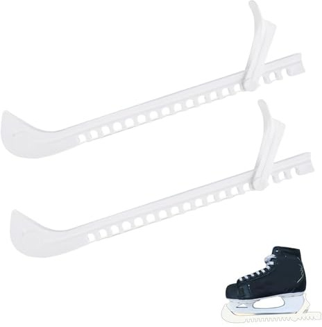 Protections de Patins à Glace,Chaussures de Hockey,Protège-Lames de Hockey de Sport,Protege Lame Patin a Glace,Housses De Patins à Glace Antidérapantes,Réglables,pour Enfants et Adultes, Blanc