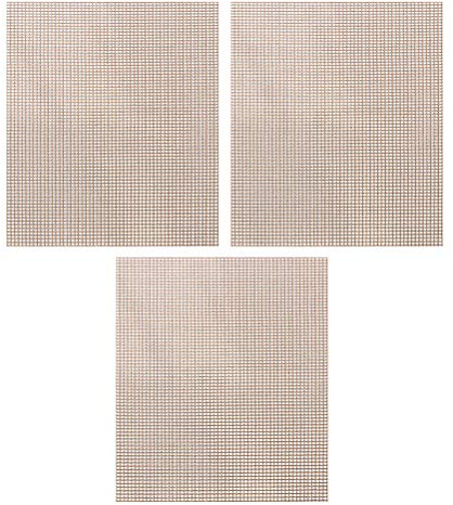 FRCOLOR Alfombrillas para Barbacoa 3 Piezas 30x40 Cm Marrón Resistentes al Calor Antiadherentes Reutilizables para Hornear Pescado Carne Utensilios para Parrilla y Barbacoa al Aire Libre