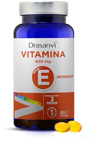Vitamina E Natural 400mg Drasanvi Alta Potencia en 90 Perlas Sin Gluten
