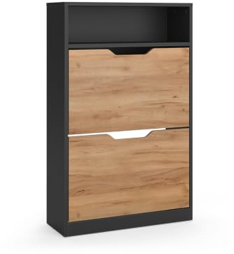 Vicco Shoe tipper Luca, Anthracite/Goldkraft oak, 59 x 94 cm with 2 tilting compartments