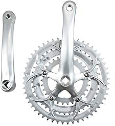 Pedalier route triple 52-42-30d l170 plateaux et manivelles argent (axe 122,5)