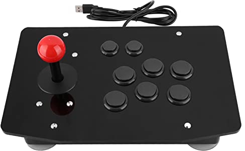 Arcade Joystick, USB Arcade Fighting Stick Street Rocker Fighter Maniglia Pulsante Fisso Grande pannello di aspirazione Maniglia di rotazione fai-da-te Controller Parti di ricambio Stile da competizio
