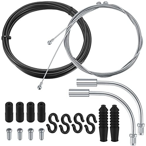 Bicycle Brake Cable Set, Universal Bike Brake Shifter Cable Kit, Bicycle Inner Cable Set with 90 Degrees 2 V Brake Manifolds, for Mountain/Road Bike Bicycle Shift Cable and Transmission Cable