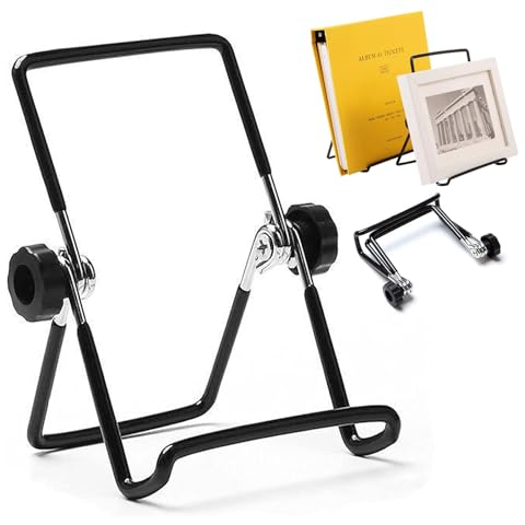 KOBOKO Buchständer Zusammenklappbares, Buchhalter Leseständer, Kochbuchständer, Verstellbarer Buchständer Kinderen Nutzen Können für Halten von Redeentwürfen, Lehrbüchern, iPads, Rezepten - Schwarz