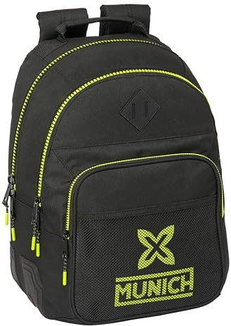 Safta MUNICH BEAT - Mochila Escolar Infantil, Ideal para Niños de Diferentes Edades, Cómoda y Versátil, Calidad y Resistencia, 32x15x42 cm, Color Negro