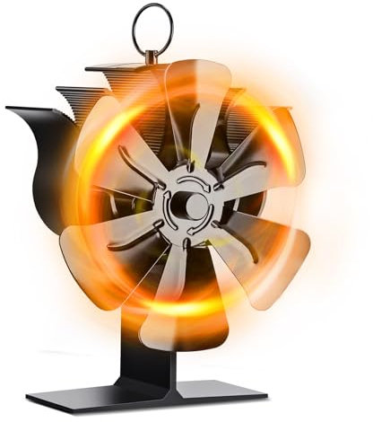 DEECOZY Stove Fan, Log Burner Fan With Temperature Display Strip Log Burner Fans Fireplace Accessories Tools