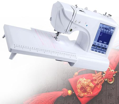 SACLMD Machine de Broderie informatisée,Machine à Broder Automatique informatisée,75 conceptions intégrées et écran Tactile LCD pour Les débutants