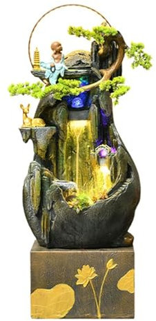 GLigeT Fontaine de Jardin Fontaine d'étang à Poissons en Circulation d'eau, décoration de Salon, Boule Feng Shui, aménagement paysager de Jardin de Cour Fontaine de terrasse(Size:Small-A)