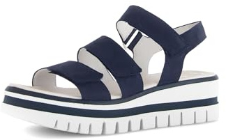 Gabor Damen Sandaletten, Frauen Sandalen,Best Fitting,Sommersandalen,bequem,flach,Sommerschuhe,Freizeitschuhe,offene Schuhe,Blue,37 EU / 4 UK