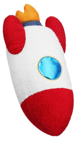 IWOWHERO Soft and Plush Rocket-themed Throw Pillow Filled with Pp Cotton, Decorative Piece for Bedroom Decor and Space Room Decoration for Boys
