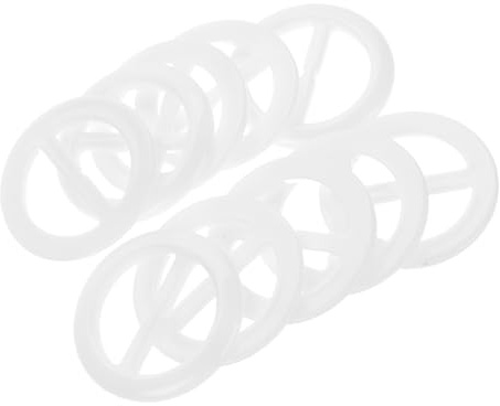 Homoyoyo 10pcs Boucles Rondes en Résine Blanches pour Foulard et Vêtements, Anneaux Polyvalents Sensation Agréable, Design Simple et Élégant, Diamètre Intérieur 3cm