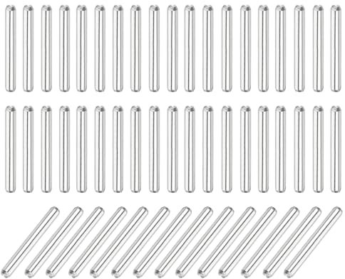 sourcing map 110Pcs Dowel Pin 1mm x 8mm Shelf Support Pin 304 Stainless Steel Shelf Pegs for Shelves Cabinets Furniture Nickel Plated, Silver Tone Plated, Silver Tone