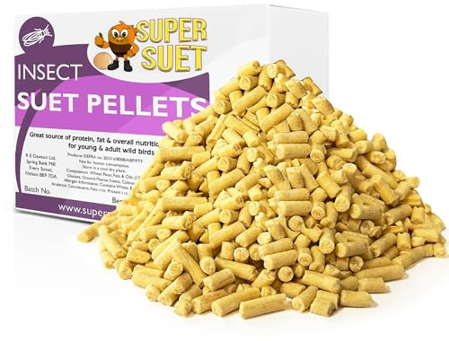 ASSORTED FLAVOURS Super Suet Premium High Fat Suet Pellets Ultra High Energy Suet Pellet Bird Feed ideal for all Garden Birds Food (3kg, Insect)