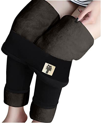 Bastwahl Femme Pantalons Chauds,Leggings Doublé en Polaire Thermique Pantalon d'hiver Peluche-Doublure Épais en Laine de Cachemire Leggings