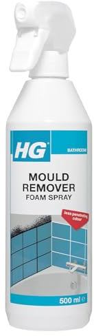 Pack of 1 HG Mould Remover Foam Spray 500ml, Heavy Duty Mould & Mildew Cleaner with Low Odour Formula Use on Walls, Shower, Sauna, Conservatory, Swimming Pools, Grout & Seals by ZINNIAUK