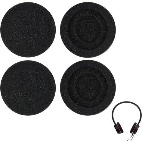 Cuscinetti auricolari di ricambio per cuffie Jabra Evolve 20/20SE/30/30II/40/65/65+, traspiranti, morbidi cuscinetti auricolari per un migliore isolamento acustico, comodi cuscinetti di ricambio per