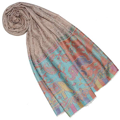 Lorenzo Cana Pashmina Bufanda Pañuelo 100% Cachemira Bufanda de Cachemira Pañuelo de Cachemira Pañuelo de Mujer tejido multicolor, 70 x 200 cm