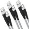 USB Typ C Kabel, iSOUL [3Pack 15CM 1M 2M] Nylon Typ C Ladekabel und Datenkabel USB C Schnellladekabel für Samsung Galaxy S10/S9/S8+, Huawei P30/P20, Google Pixel, Sony Xperia XZ, OnePlus 6T (Grau)