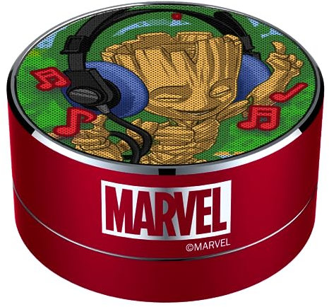 ERT GROUP Haut-Parleur Bluetooth Marvel Modèle Groot 001, Haut-Parleur Portable 3 W, Microphone et Radio FM intégrés, Emplacement pour Carte Micro SD, Batterie Rechargeable