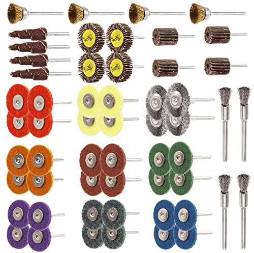 Swpeet 56-teiliges Polierscheiben-Set, Polierscheiben, Frässtifte für Rotationswerkzeuge mit Schaft