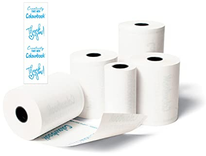 Colourbook Rotoli Carta Termica 57mm x 20m BPA Free Pacco 10 - Scontrini ad Alto Contrasto per POS SumUp Nexi e Registratori di Cassa