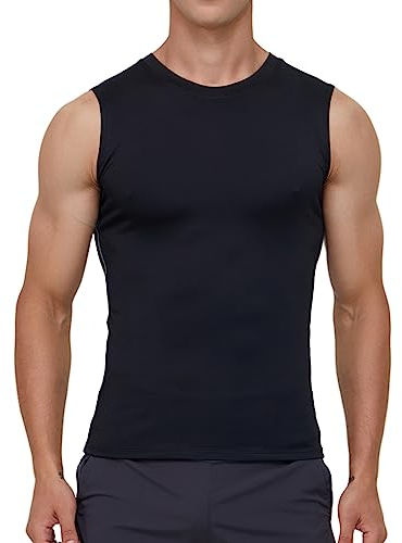 Smatstyle Kompressionsshirt Shirt Herren Ärmelloses Laufshirt,Tanktop atmungsaktives elastisches Quick Dry Funktionsshirts Baselayer Sports Fitness
