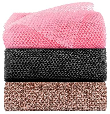 3pcs African Sponge Bath, Exfoliating Net, Beauty Skin Wash Towel African Net Cloth Nylon Back Scrubbers Shower Body Cleaning Spa Massage Bath Towel Back Scrubber