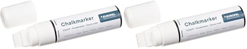 Europel Chalk Marker 15 mm White Pack of 2 Blister Card