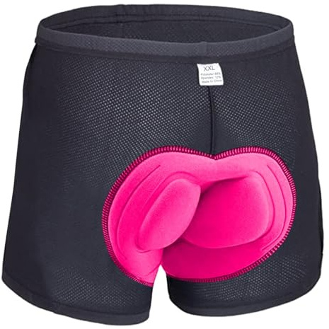 HIDARLING Cycling Shorts for Women 3D Padded Cycling Underwear Shorts Breathable and Anti-Slip Pink (UK, Alpha, L, Regular, Regular, Pink)