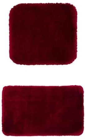 Gözze Badteppich Deluxe 2er Set, 50x45 cm + 60x100 cm, Farbe: Bordeaux