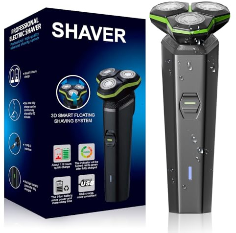 Electric Razor for Men - Electric Shavers for Men with Magnetic Detachable Head, 3D Floating Head, Ideal for Travel, Office, and Business Trips