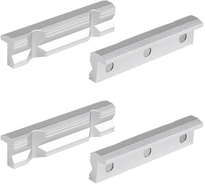 SWAWIS 125mm Mors de Protection pour Étau, 1 Paire de Mâchoires de Protection pour Étau avec Prismes et Aimants, Aluminium