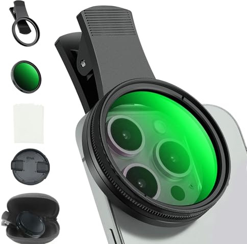 Filtro CPL de 67 mm, universal para cámara de teléfono móvil CPL, filtro polarizador para cámara de teléfono móvil con clip de rosca, filtro polarizador compatible con iPhone, Samsung, smartphones