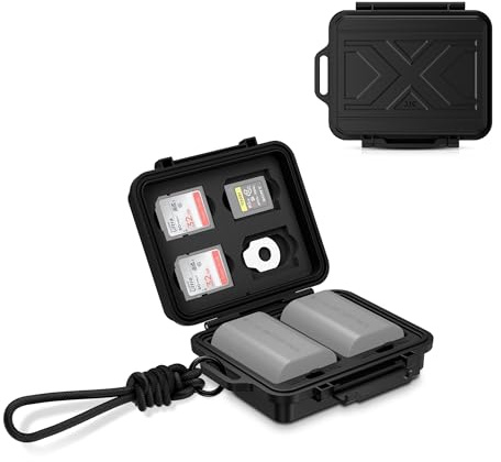 Custodia portatile per schede di memoria e batterie per fotocamera, con spazio per 4 schede SD, 3 schede CFexpress Tipo A e 2 batterie per fotocamera NP-FZ100, Fuji NP-W235