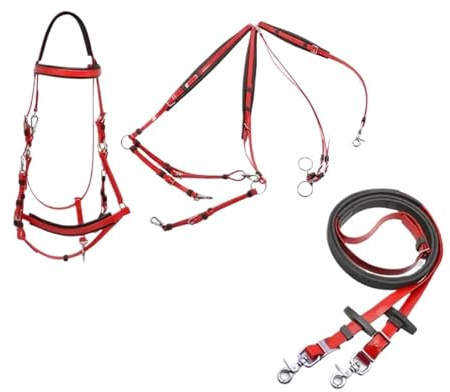 Horse Reins Saddle Endurance Riding Bridle Full Set for Trail Riding - Durable PVC Construction