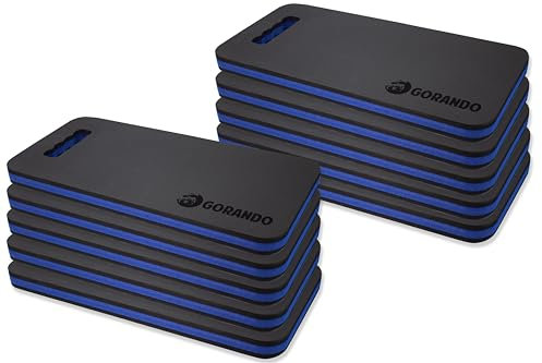 GORANDO® Premium Kniekissen 10er Set |blau| Kniebrett | Knieunterlage - Ideal für die Arbeit in Werkstatt, Haus, Garten | Knieschoner, Knie-Matte, Sitz-Unterlage…