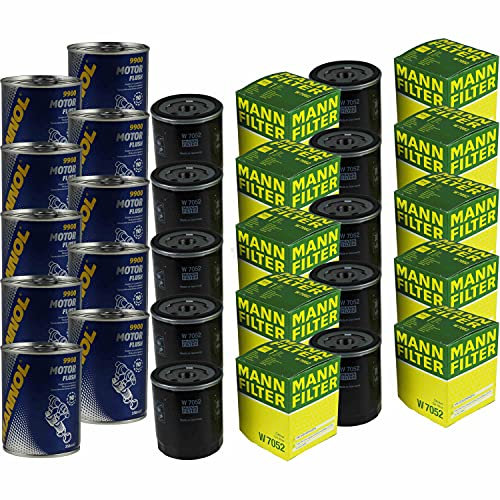 QR-Parts Set 85703068 9900 W 7052 10x Original MANN Ölfilter + SCT Motor Flush Motorspülung