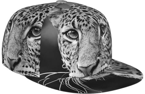 LAMAME Baseballkappe, Motiv: Wildtiere, Retro-Stil, Bauernhaus, bedruckt, modisch, verstellbar, für Erwachsene, Schwarz-weißes Leoparden-Tier, 5-7