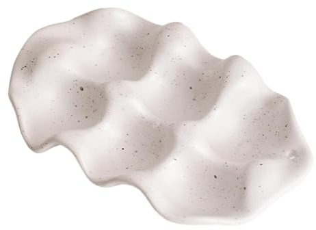 MagiDeal Porte-œufs en céramique, Organisateur d'œufs, décor de Cuisine, Distributeur d'œufs Pratique, Plateau à œufs pour étagères de Garde-Manger, 6 Grille