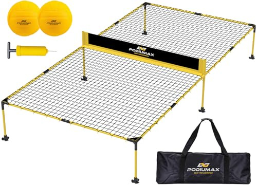 PodiuMax Outdoor Family Game Table Tennis Table, Portable Ping Pong/Pickleball/Volleyball Sport Net, Outdoor Game Gift Set for Kids Adults & Family, Ping Pong Tables for Backyard & Beach & Park
