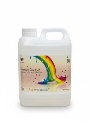 artcraft by anglo 2 Litre Clear PVA Glue for Crafting & Art. Eco Washable Crafters Glue for Kids Art, School Supplies, DIY Craft Projects & Sticking & Glueing Paper, Cardboard or Collage Art