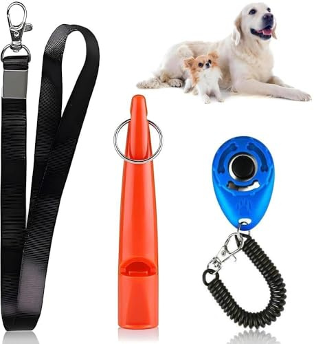 huoanpo 2 Sets Sifflet Chien et Clicker Dressage avec Cordon