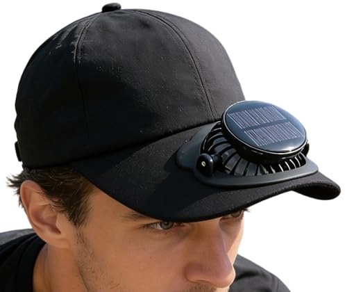 Gorra de béisbol con ventilador solar | Sombreros al aire libre - Sombreros de pesca de ala ancha - para mujeres hombres jardineros pescadores golfistas viajeros playa camping conciertos pesca