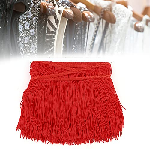Generic Fringe Tofs Lång Dekoration för Latinska Klänningar och Scenkostymer 10yd Polyester 14cm Bredd Finns i 4 Färger (Röd)