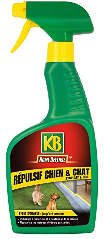 KB HOME DEFENSE REPPAL3 - Pulvérisateur Répulsif Chiens et Chats 500 ml - Action immédiate et longue durée - Jusqu'à 49 jours d'efficacité - Neutralise les marques d'odeurs - Spécial petites surfaces