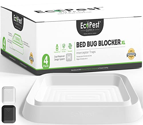 Bettwanzen Detektor – 4er Pack | Bettwanzenfalle Bed Bug Blocker (XL) | Extra große Insektenfalle, Wanzen Monitor und Detektor für Bettwanzen