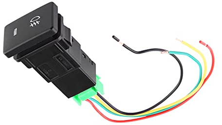 Schalter Nebelschlussleuchte, Nebelschlussleuchte Schalter, Auto-Nebelscheinwerferschalter Ein-Aus-Druckschalter DC 12V 4-Draht-Auto-Nebelscheinwerferschalter Nebelscheinwerfer-Ein-Aus-Taste für