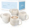 SÄNGER | Tassen Set Santorini 4 tlg, Kaffeetassen Set 4 Personen, Steingut Becher Spülmaschinenfest, Handmade Teetassen Set Cremefarben mit Flieder Blauem Farbverlauf 300 ml | PREMIUM COLLECTION