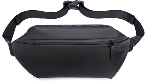 YISILINYX Riñonera Hombre Mujer,Riñonera con Bolsillos para Botella,4 Bolsillos Correa Ajustable para el Hombro Riñoneras Hombre Impermeable para Senderismo Ciclismo Running Viajar (Negro)